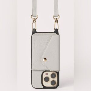 Holstere iPhone 14 Pro Max “The Everly” gray leather phone case with crossbody